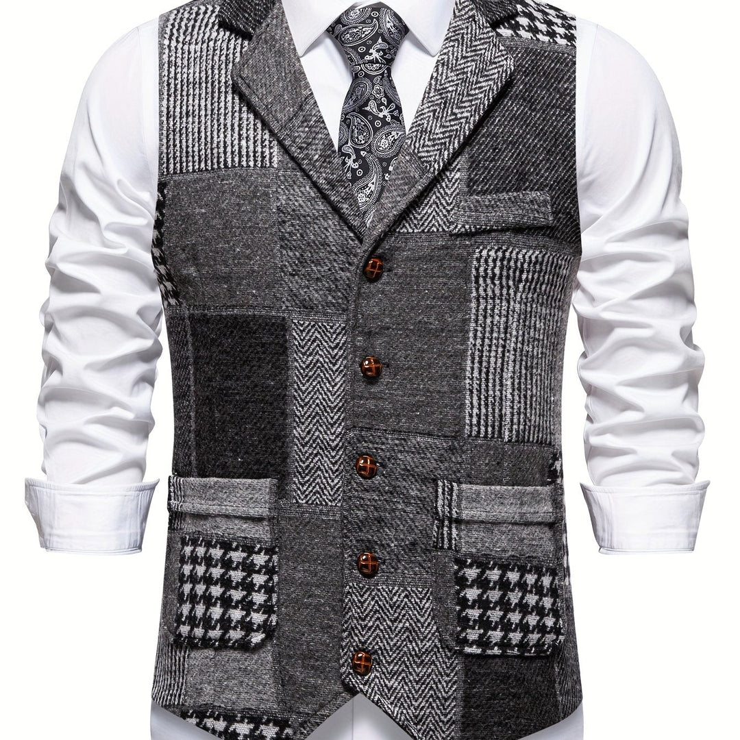 Patchwork Tailored Vest