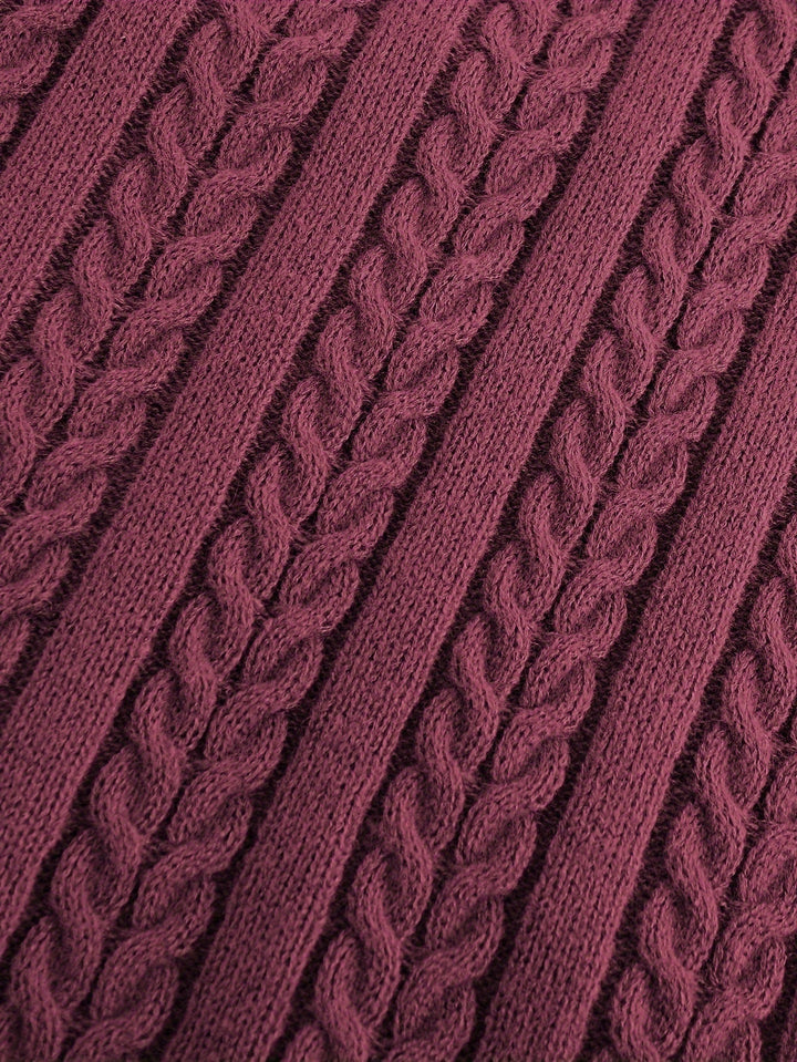 Cable-Knit V-Neck Sweater Vest