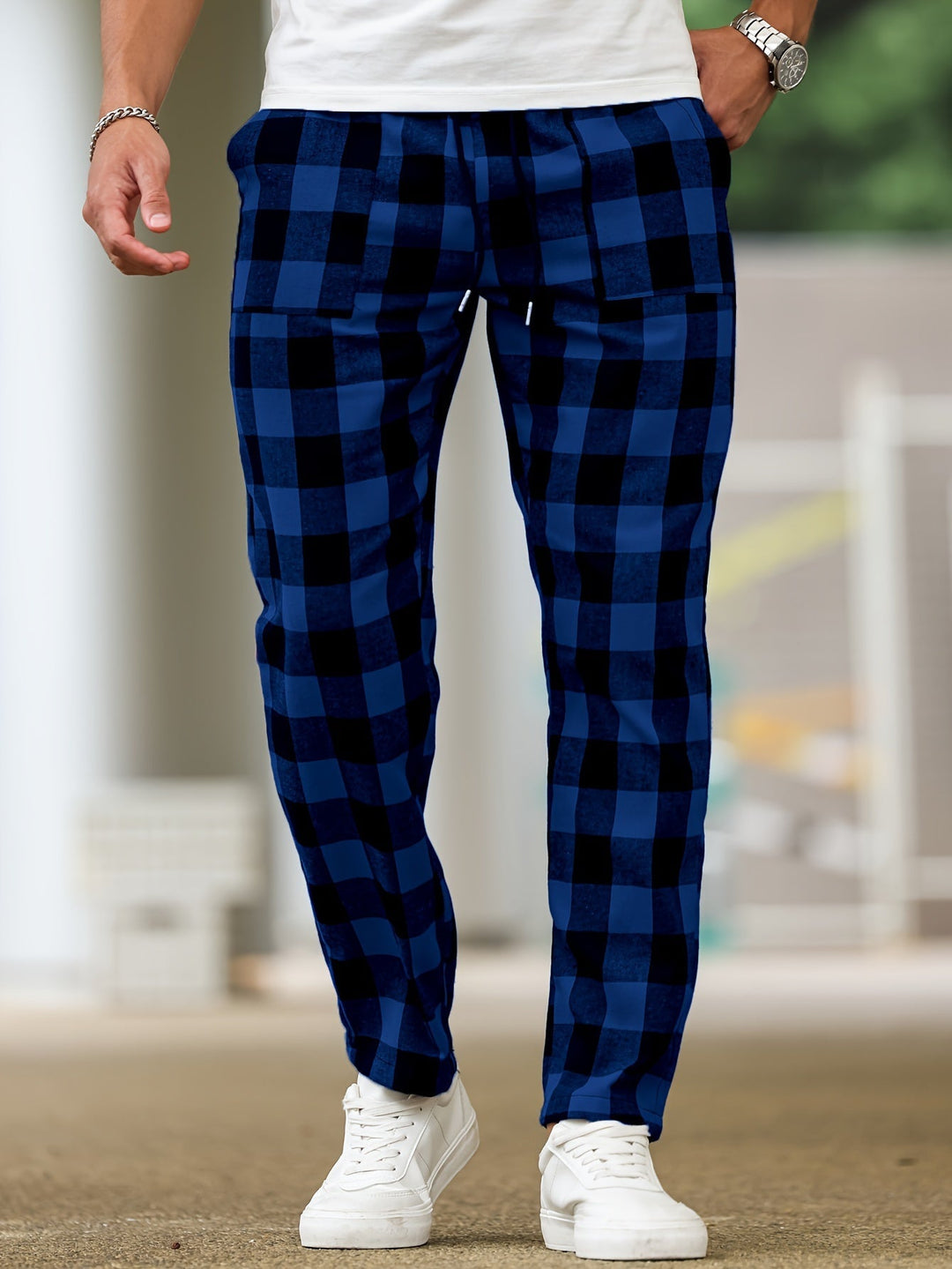 Relaxed Plaid Lounge Pants