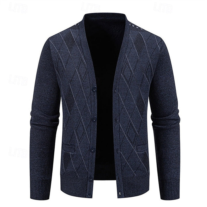 Refined Argyle Cardigan