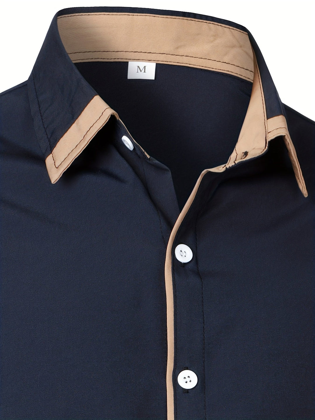 Contrast-Trim Long Sleeve Shirt