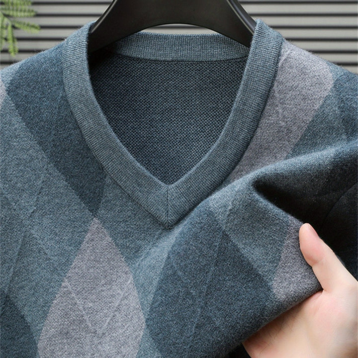 Classic Argyle V-Neck Sweater
