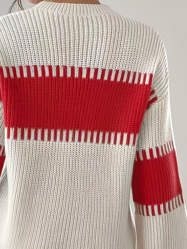 Colour-Block Striped Sweater