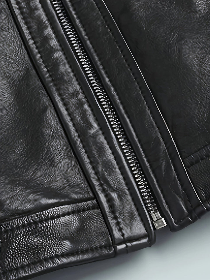 Stand-Collar Moto Jacket