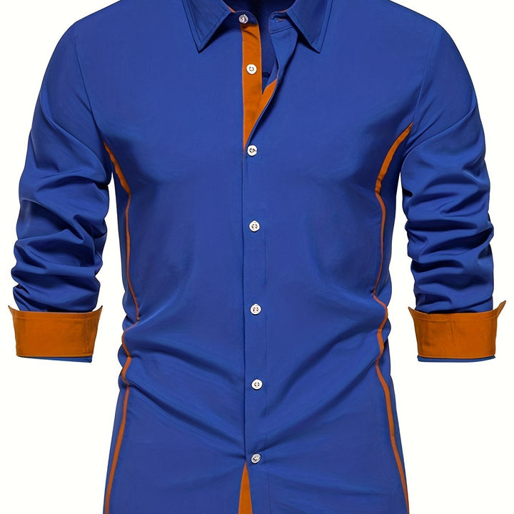 Contrast Trim Button-Up Shirt