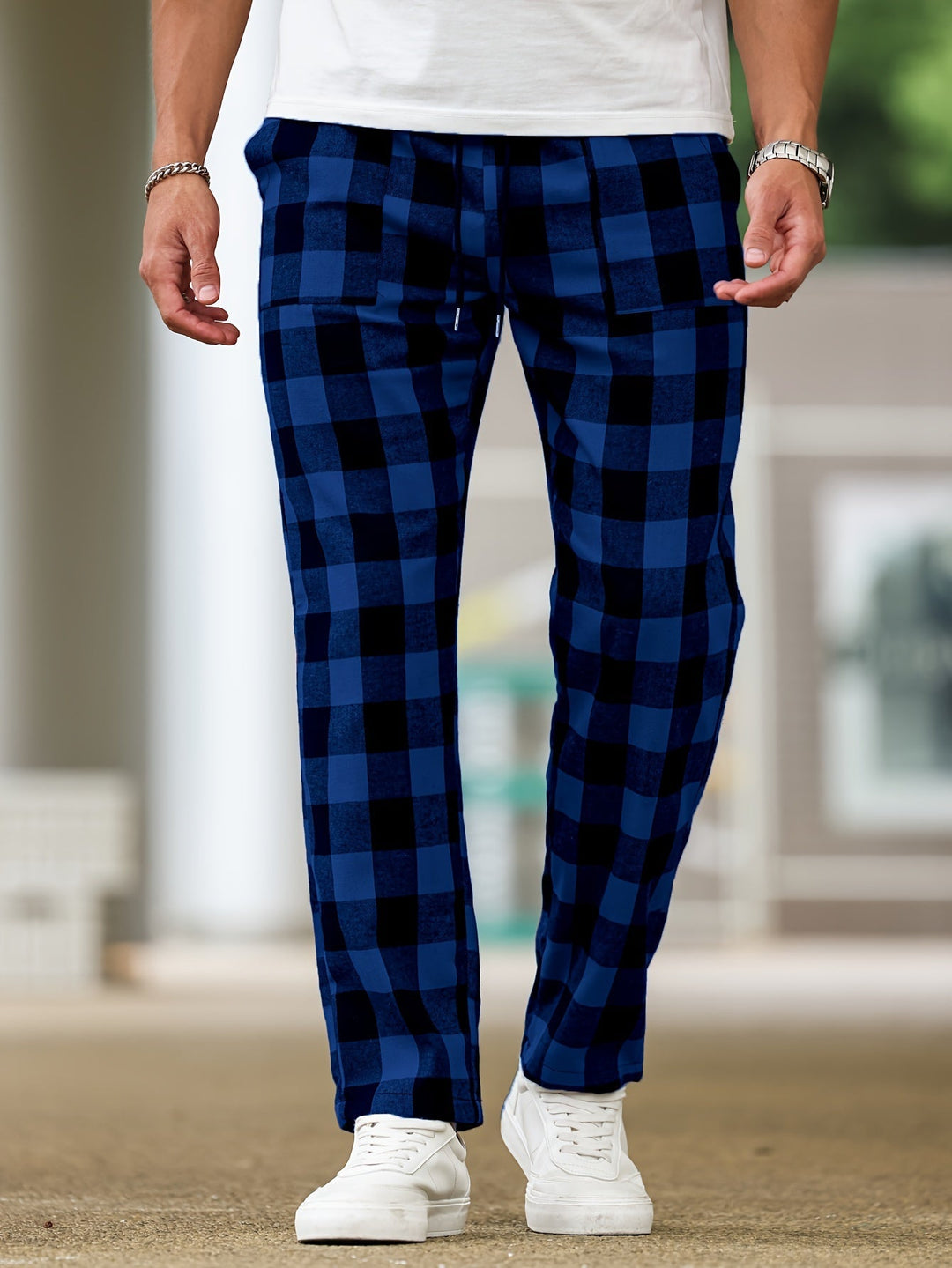 Relaxed Plaid Lounge Pants