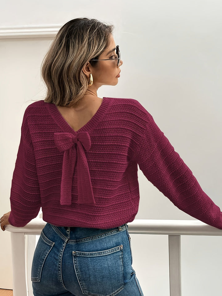 Bow-Detail Knit Sweater