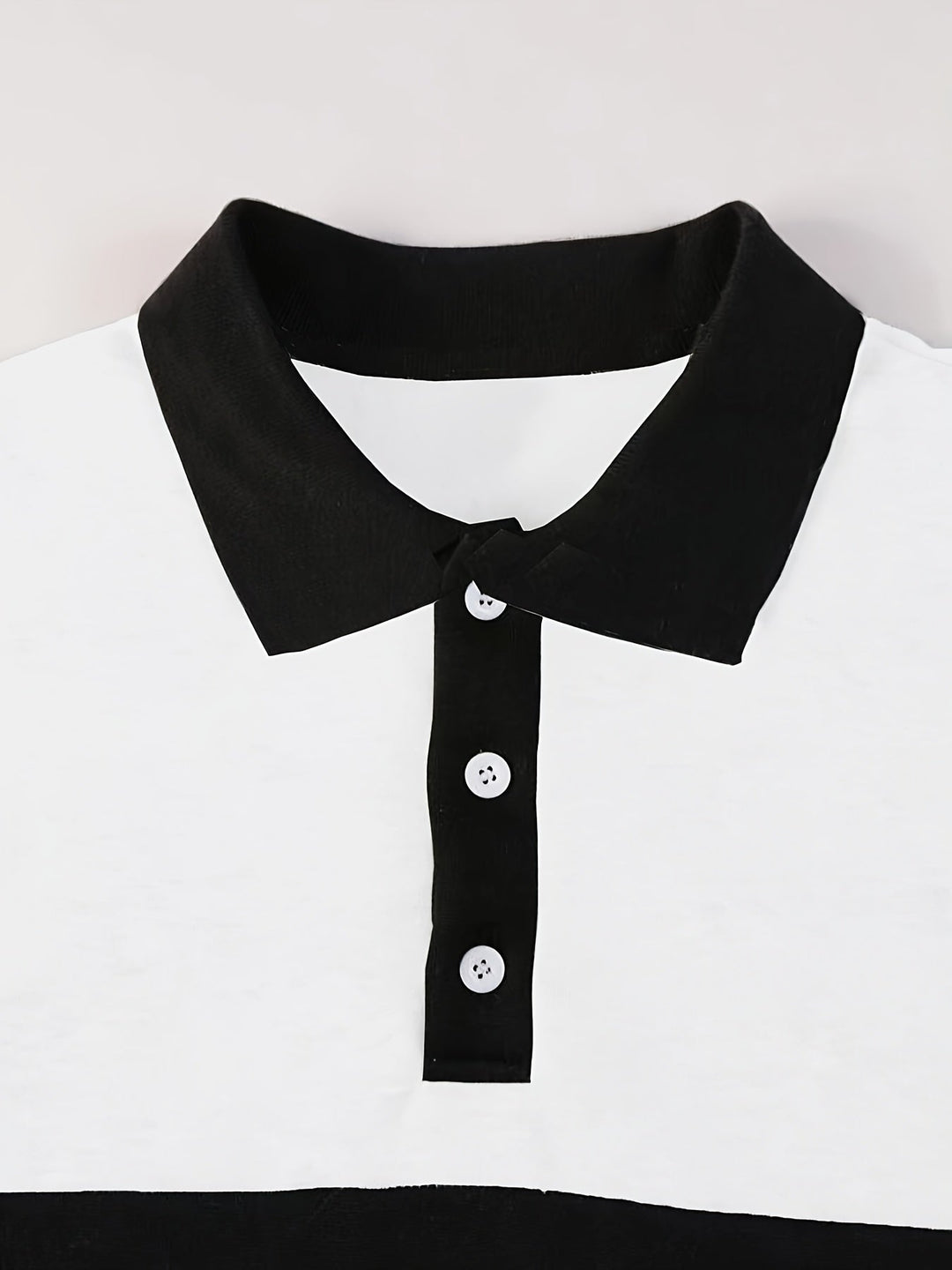 Color-Block Long Sleeve Polo Shirt