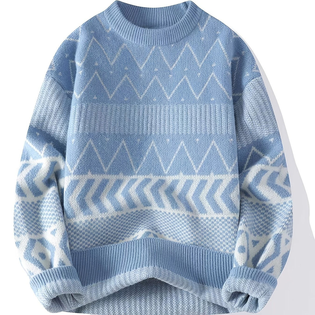 Patterned Crew-Neck Sweater