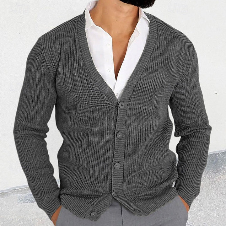 Classic V-Neck Button-Down Cardigan