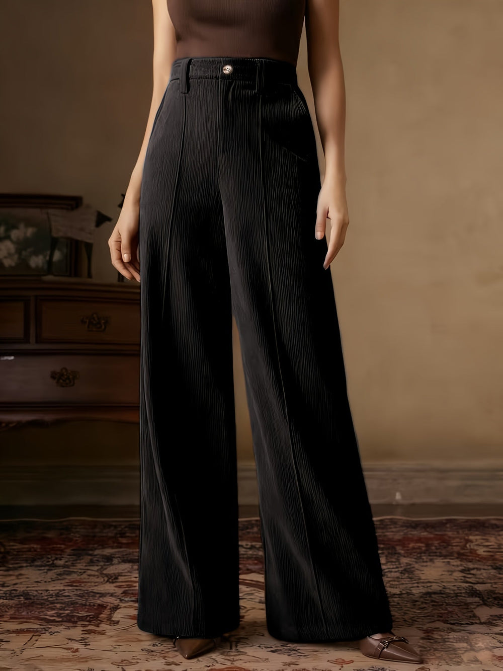 High-Waisted Wide-Leg Pants
