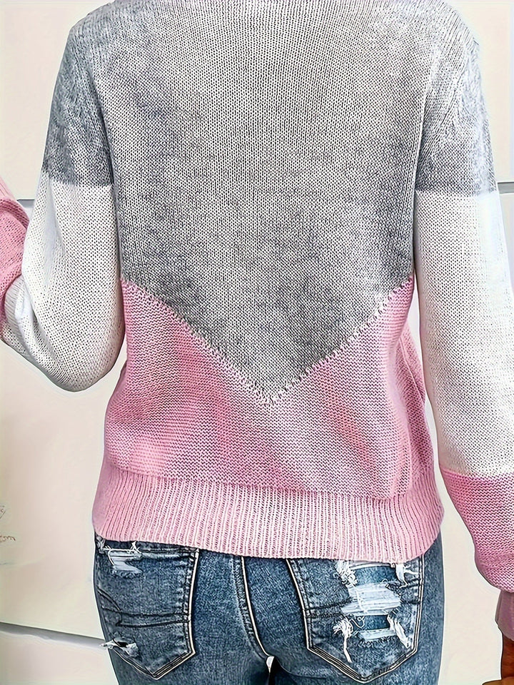 Colorblock V-Neck Sweater