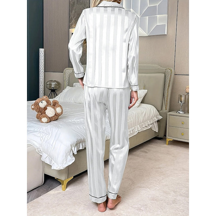 Elegant Long-Sleeve Two-Piece Lounge Set