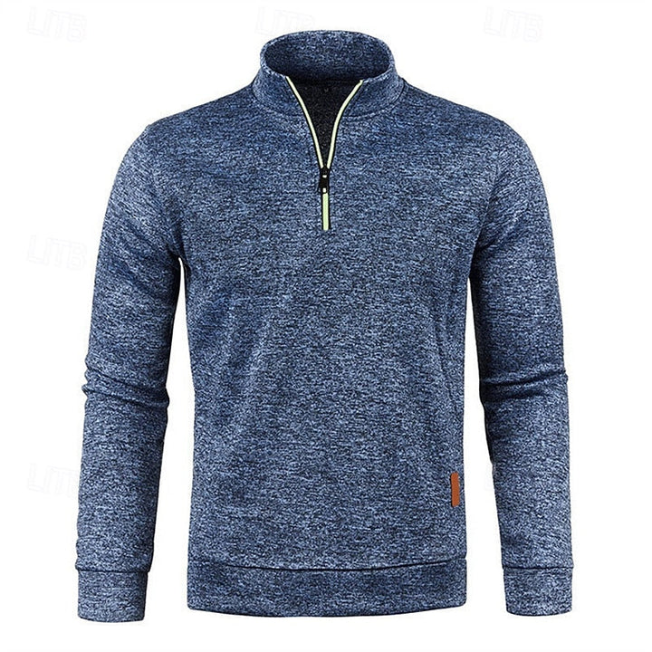 Quarter-Zip Textured Pullover Sweater