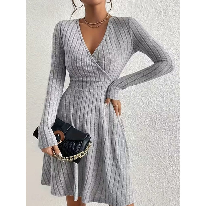 Wrap-Neck A-Line Dress