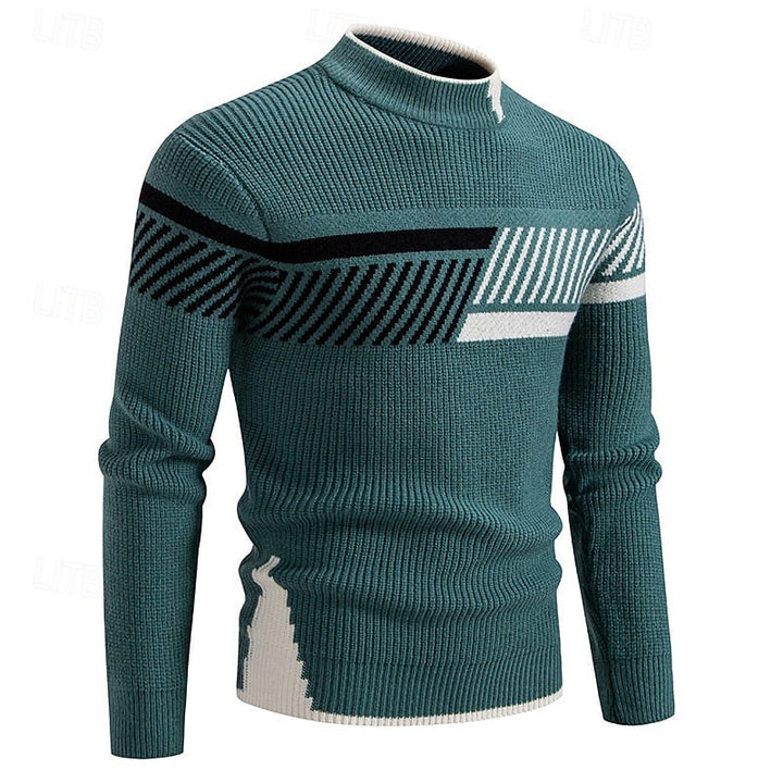 Textured Color-Block Sweater