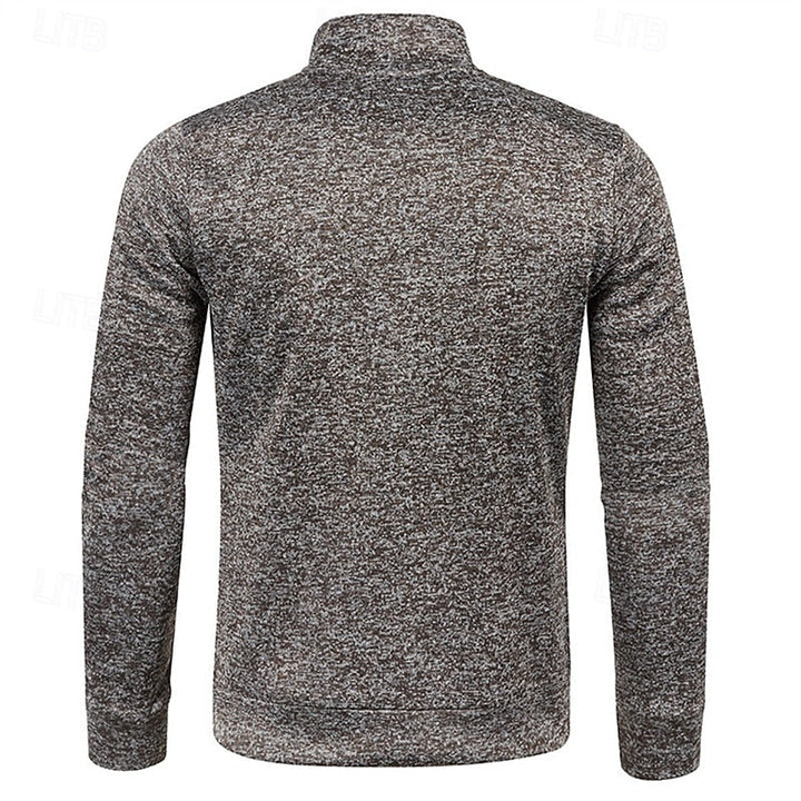 Quarter-Zip Textured Pullover Sweater