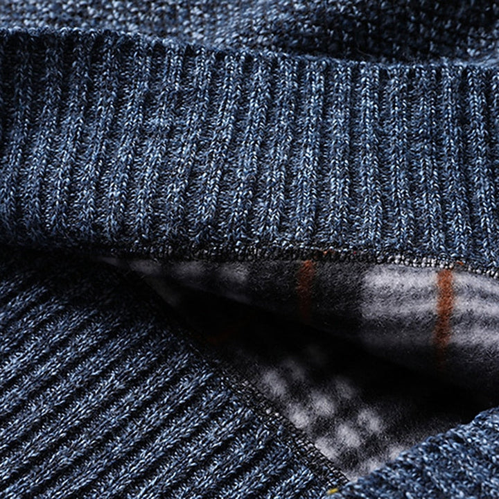 Quarter-Zip Stand Collar Sweater