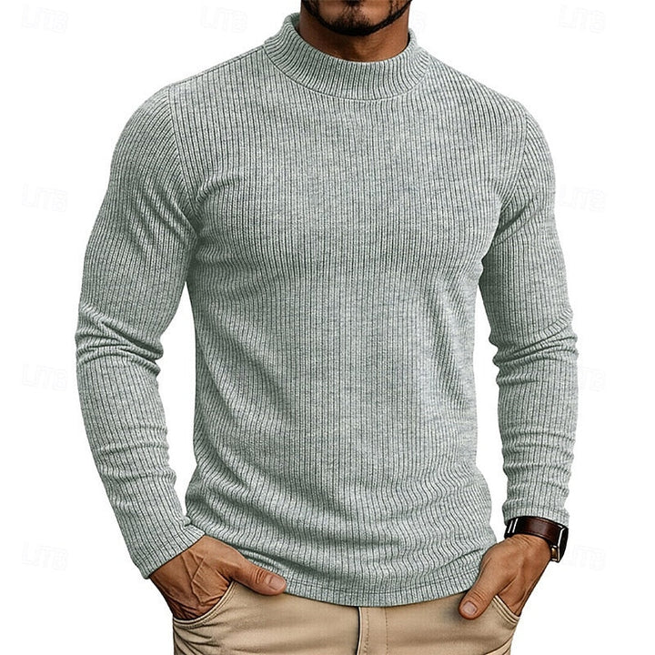 Ribbed Mock-Neck Top