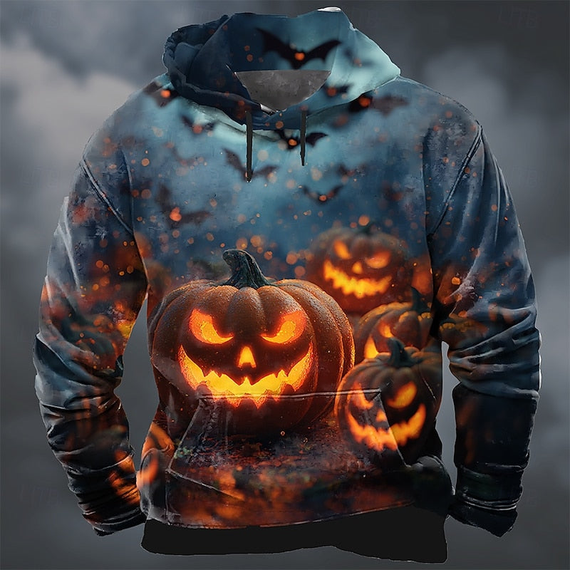 Halloween Pumpkin Print Hoodie