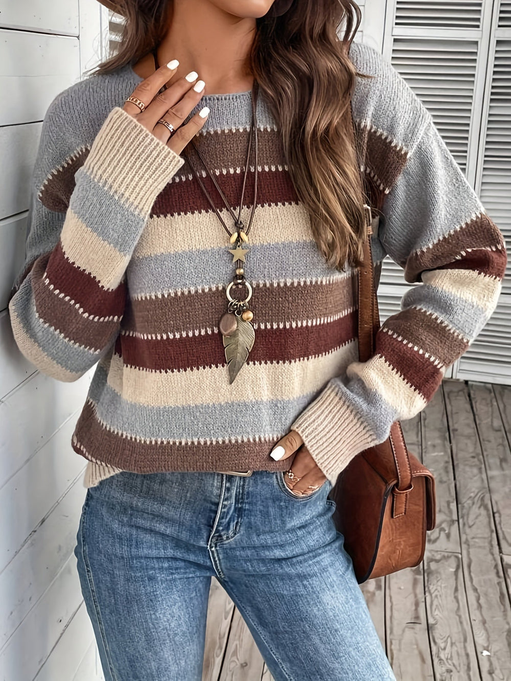 Striped Round-Neck Sweater