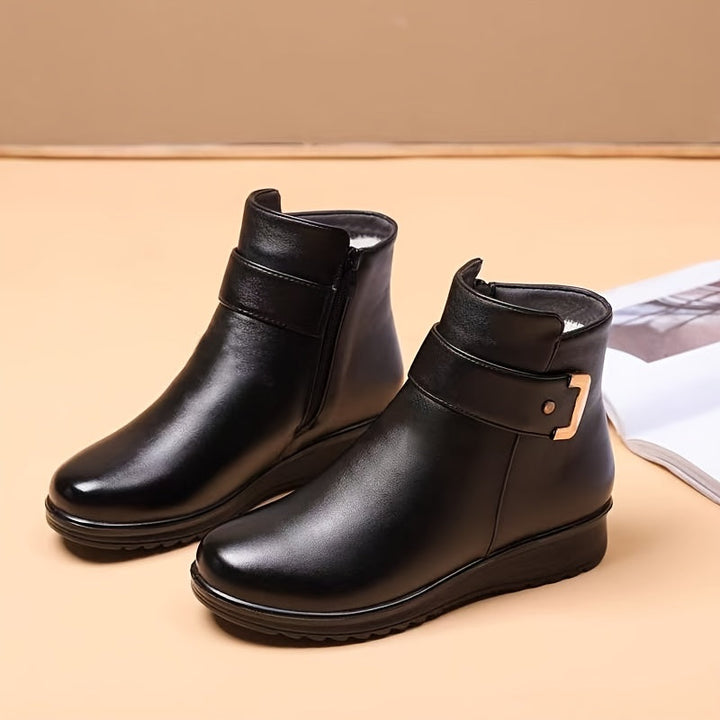 Cozy Buckle Ankle Boots