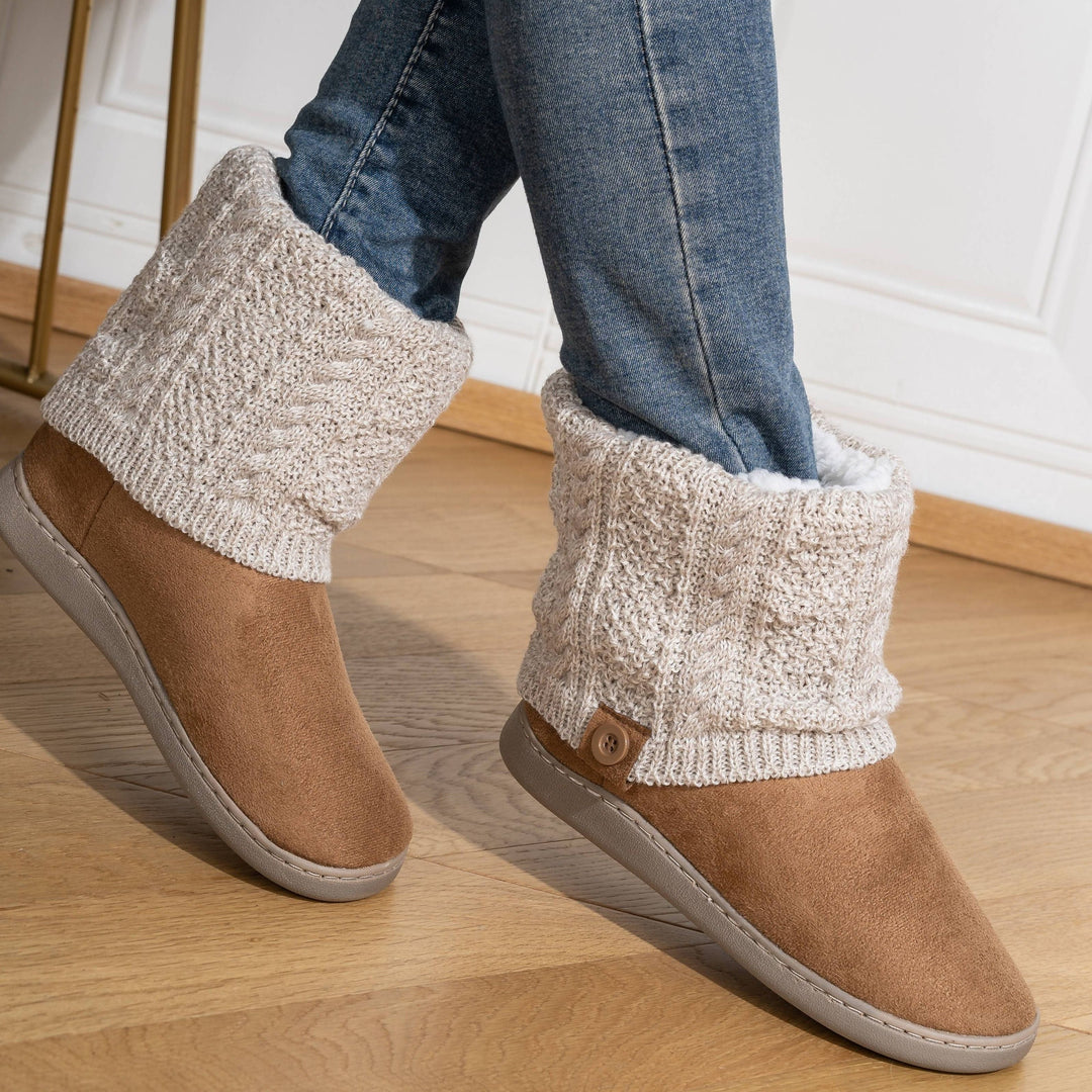Cozy Knit-Cuff Boots