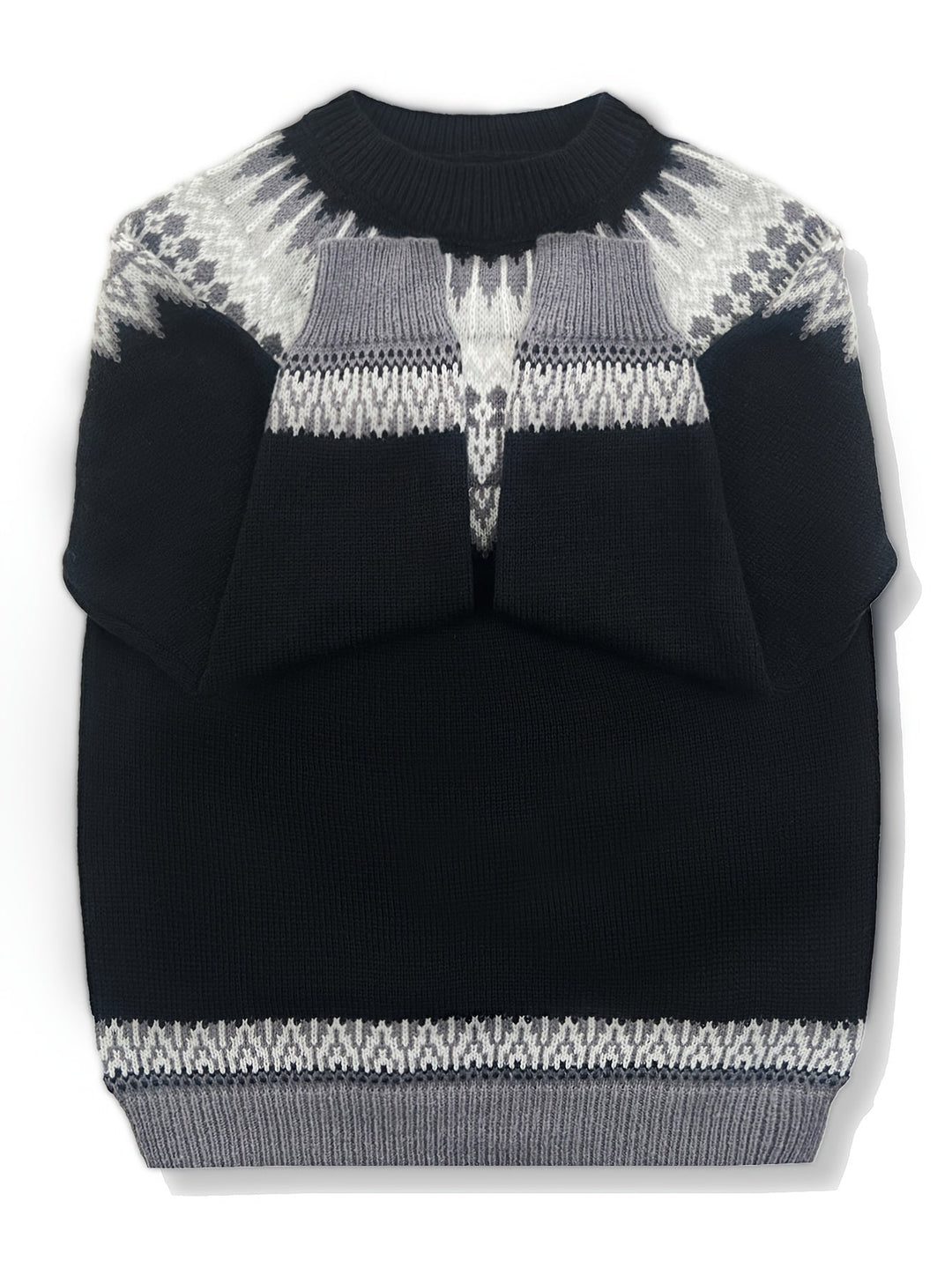Chunky Jacquard Round Neck Sweater