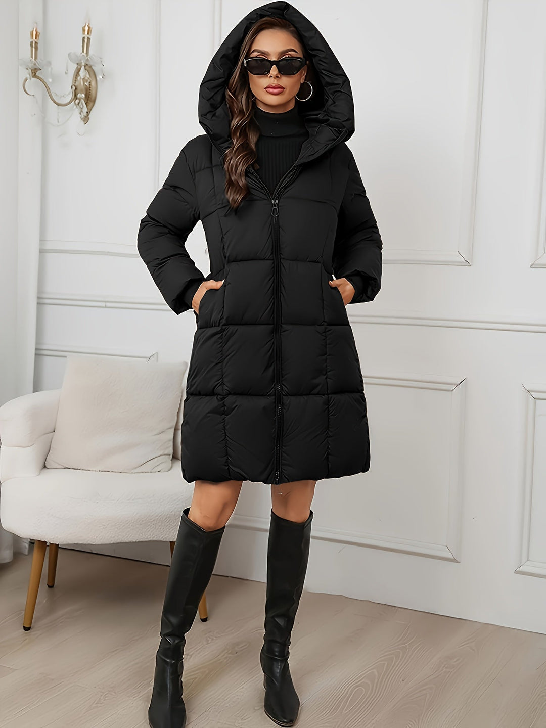 Hooded Longline Puffer Coat