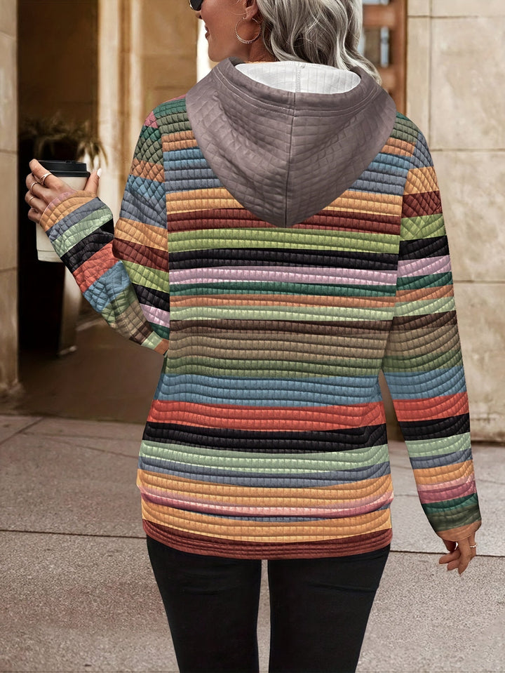 Striped Textured Hoodie