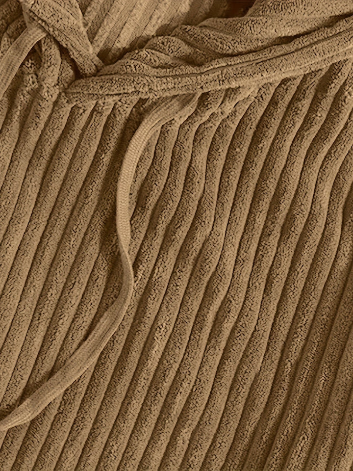 Ribbed Pullover Hoodie
