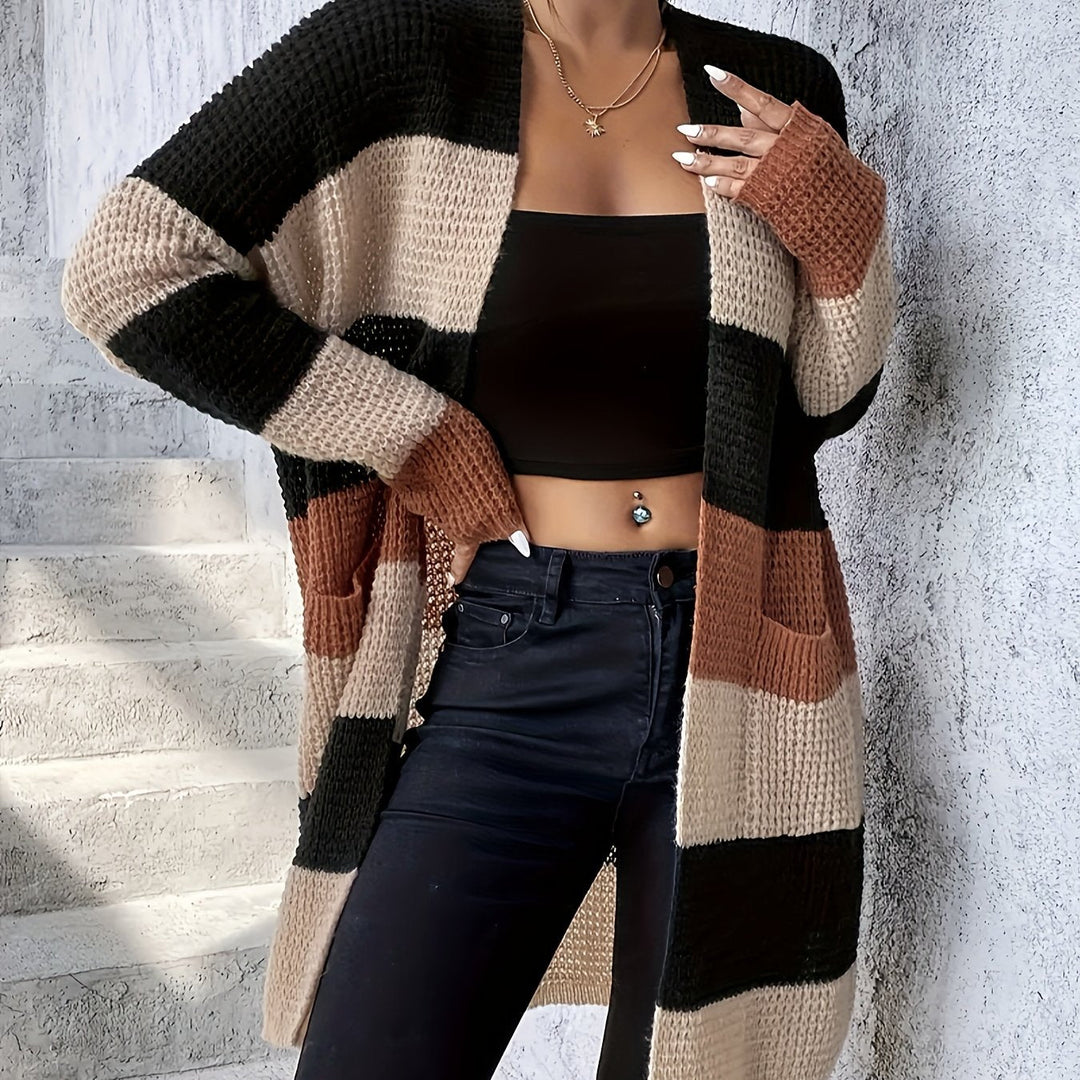 Colorblock Longline Cardigan
