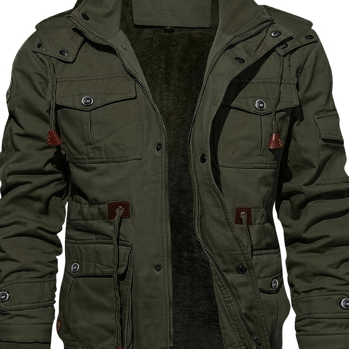 Rugged Mid-Length Hooded Jacket