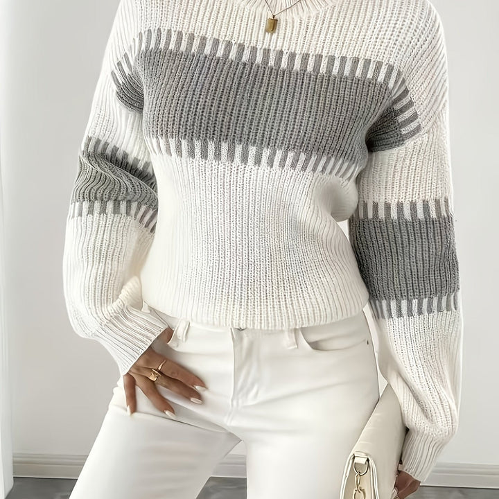Colour-Block Striped Sweater