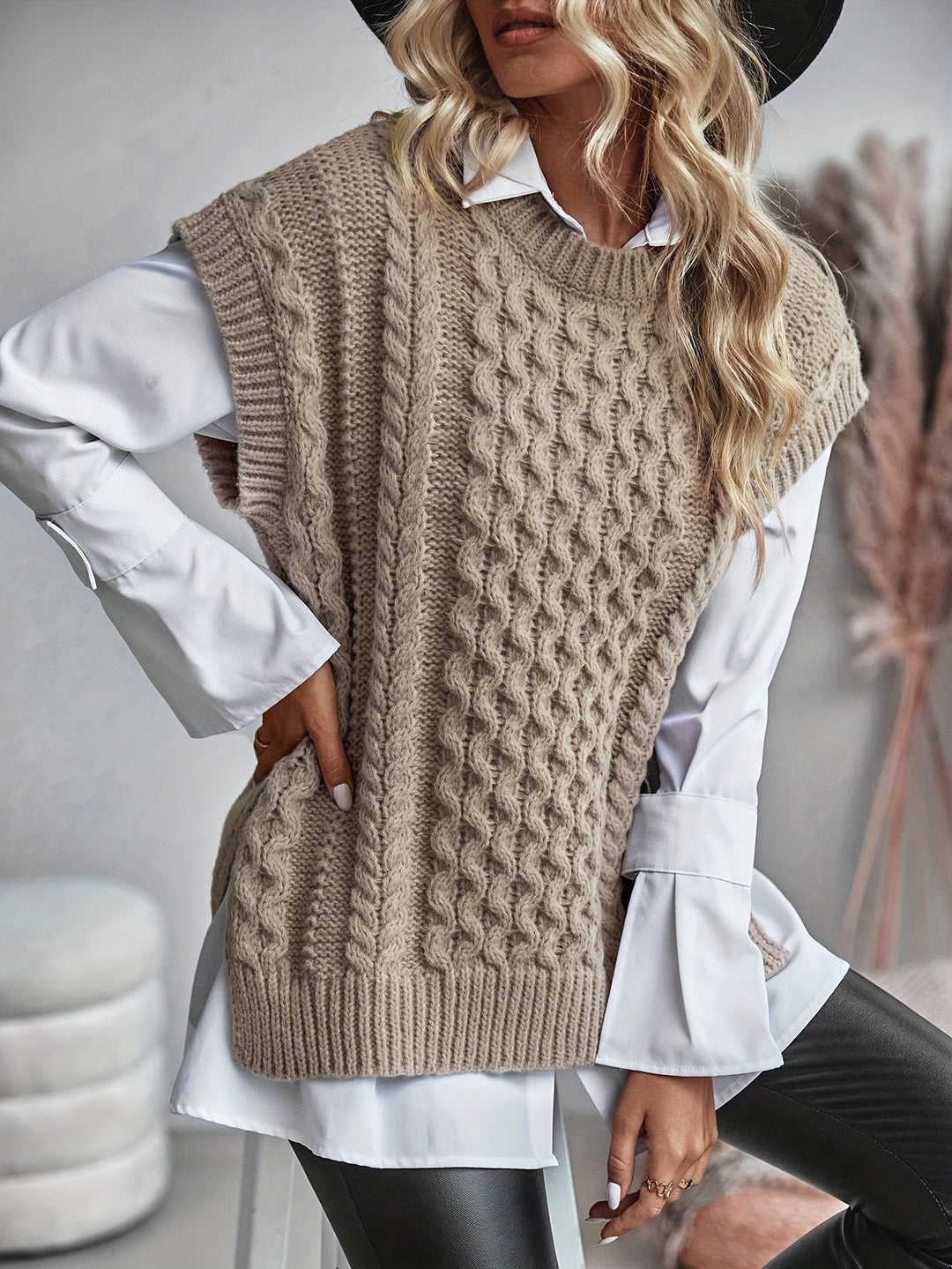 Cable-Knit Sweater Vest