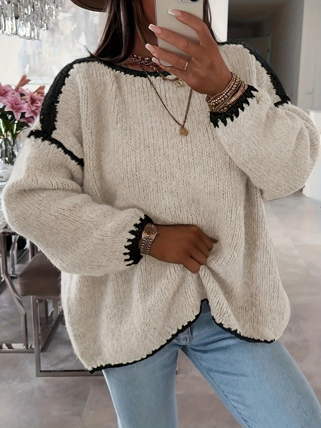 Relaxed Boat Neck Sweater