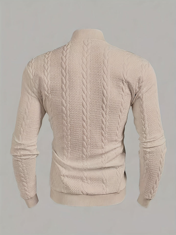Textured High-Neck Sweatshirt