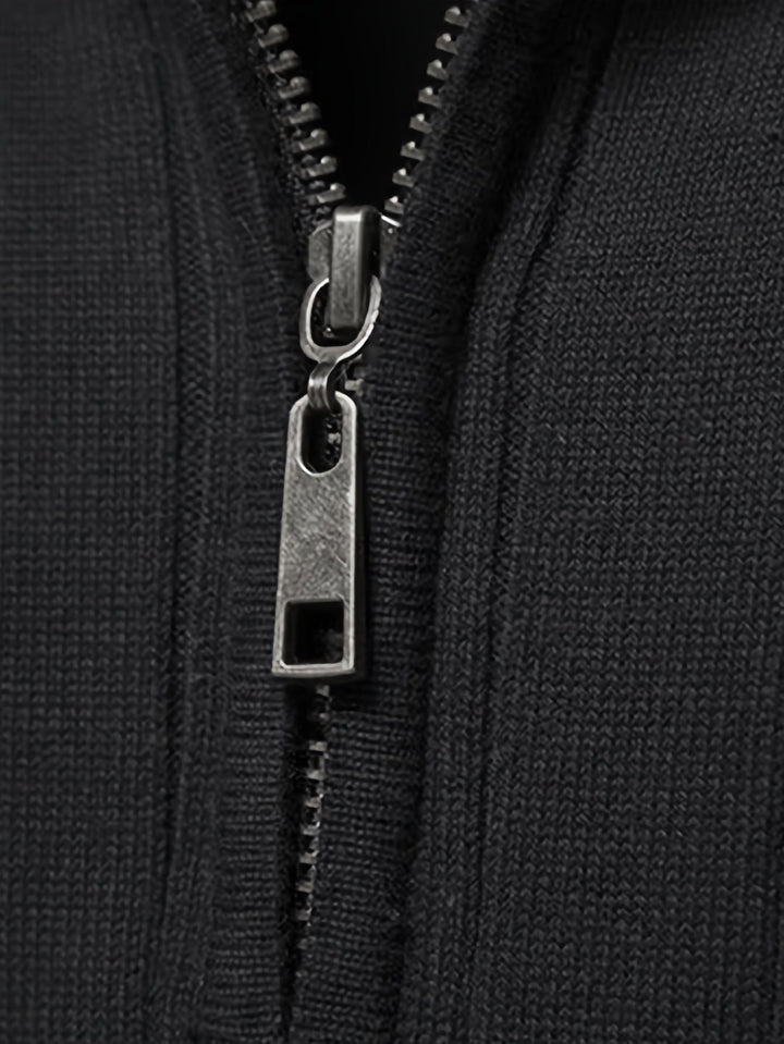 Quarter-Zip Stand Collar Sweater