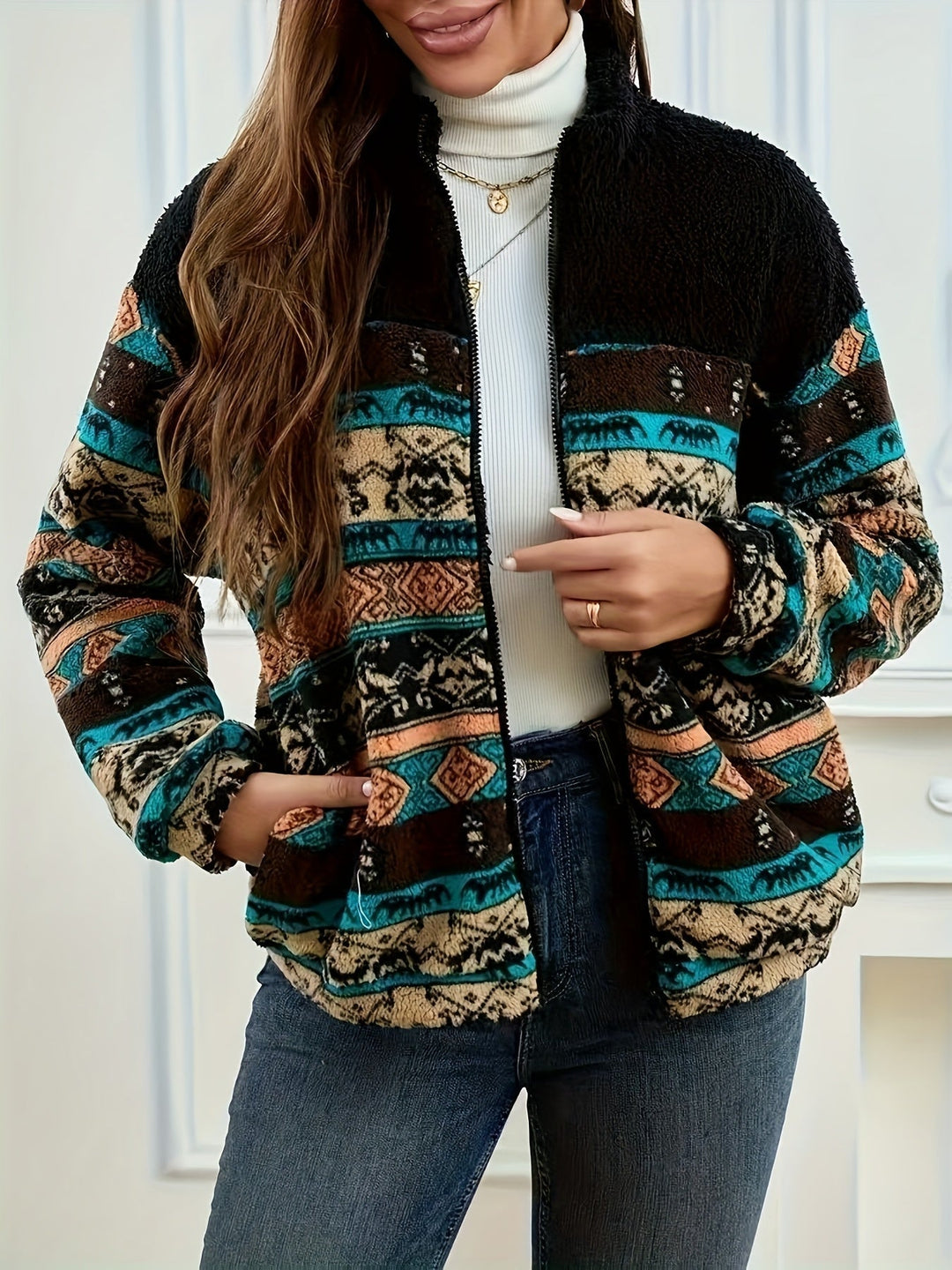 Patterned Zip Jacket