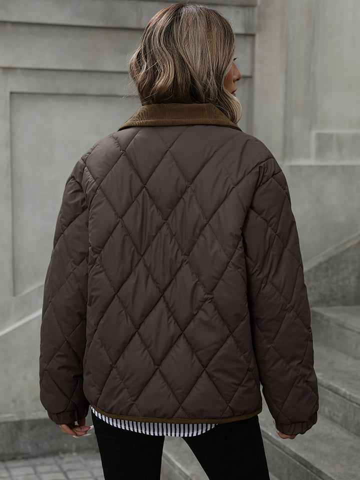 Diamond-Quilted Padded Jacket