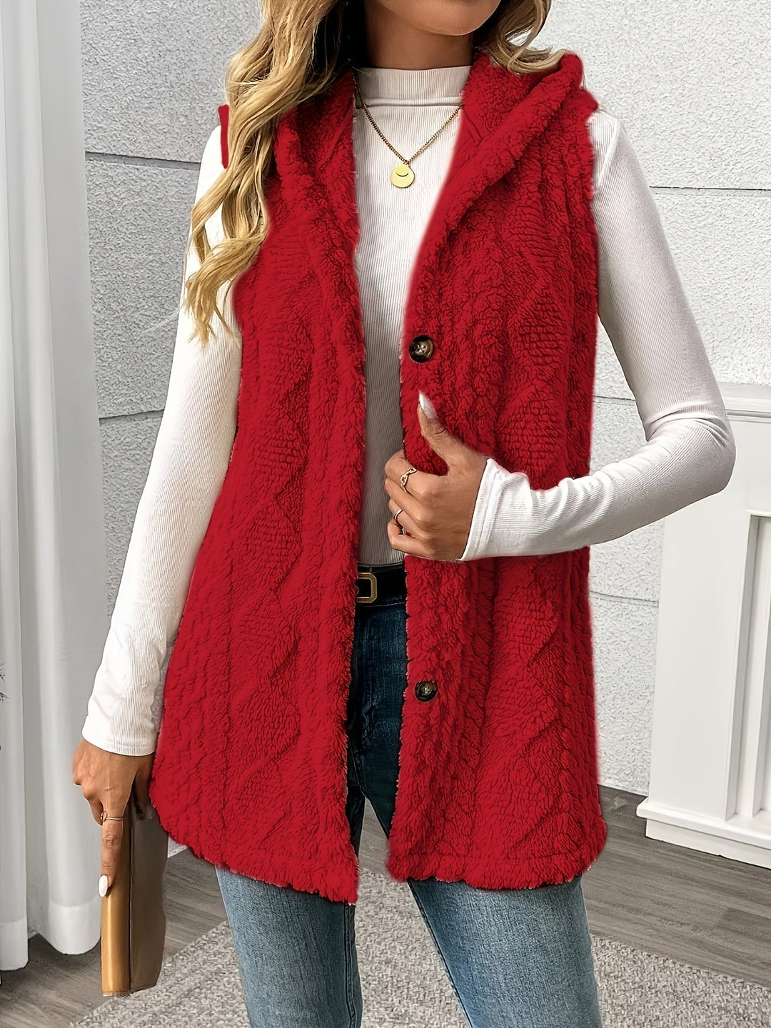 Cozy Hooded Sleeveless Vest