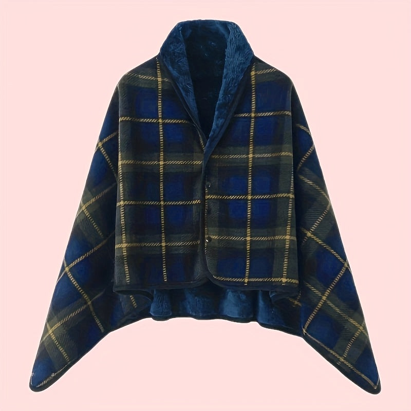 Buttoned Wrap Shawl