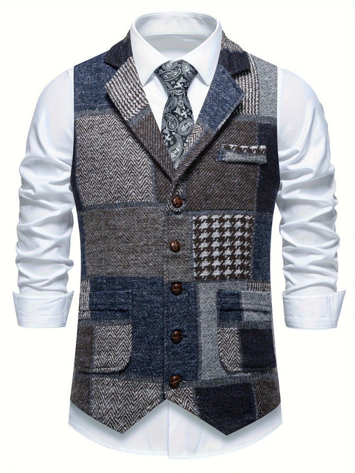 Patchwork Tailored Vest