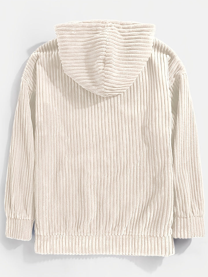 Ribbed Pullover Hoodie