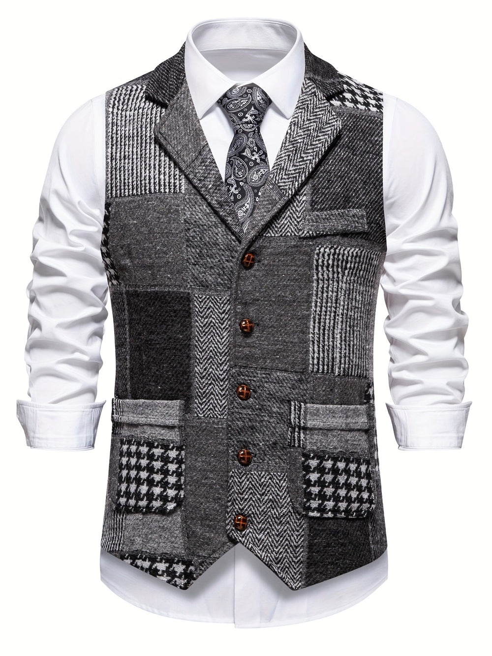 Patchwork Tailored Vest