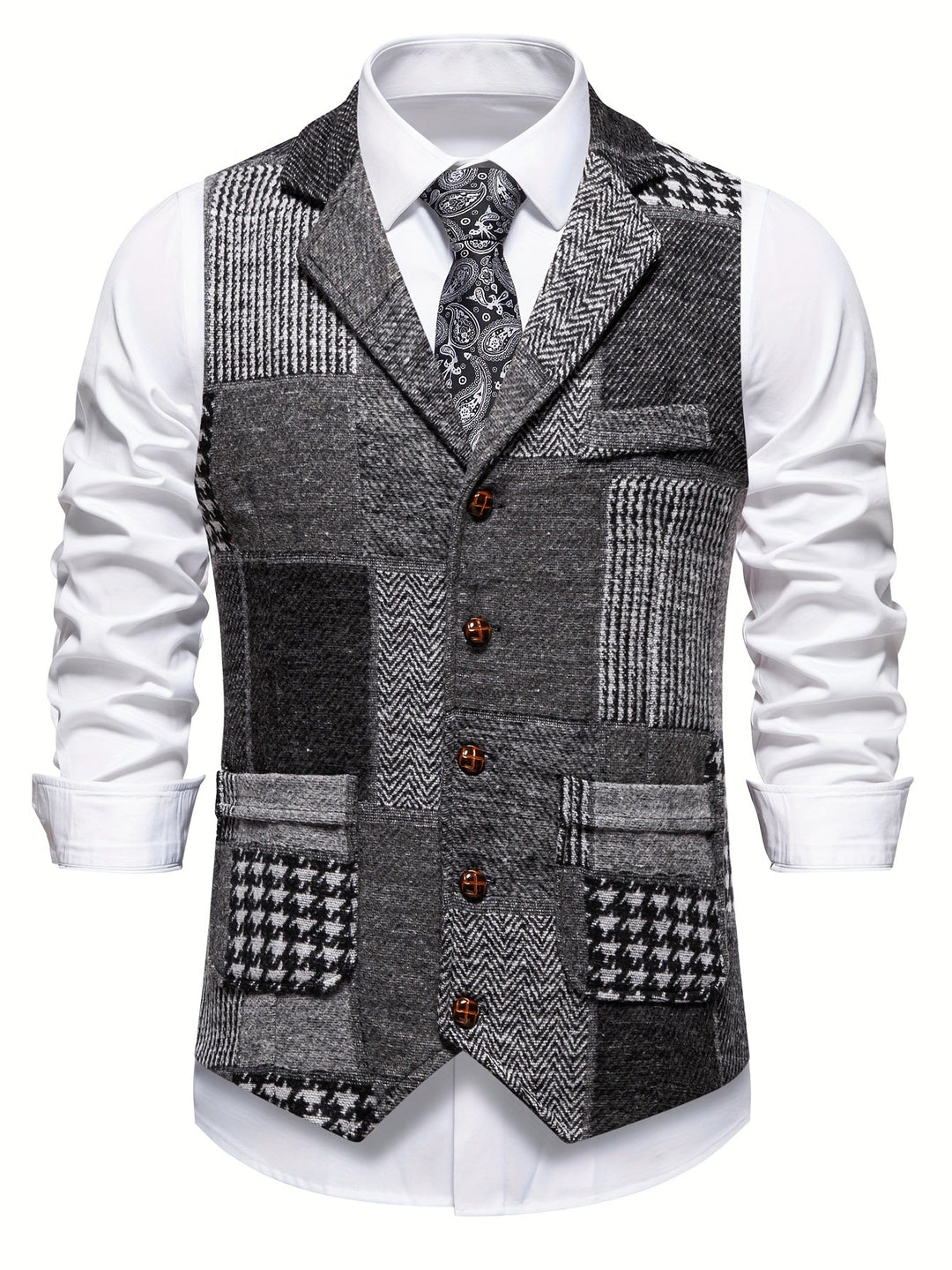 Patchwork Tailored Vest
