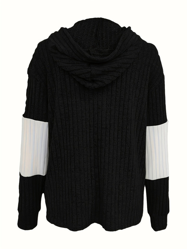 Cozy Color-Block Zip-Up Hoodie
