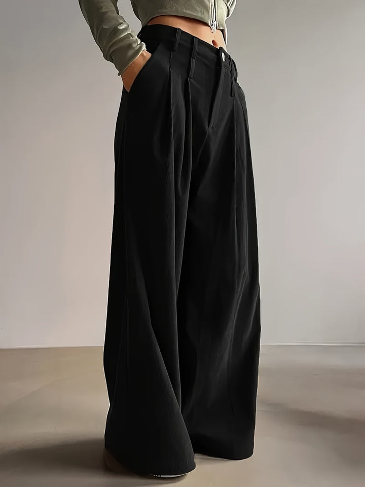 Pleated Wide-Leg Pants