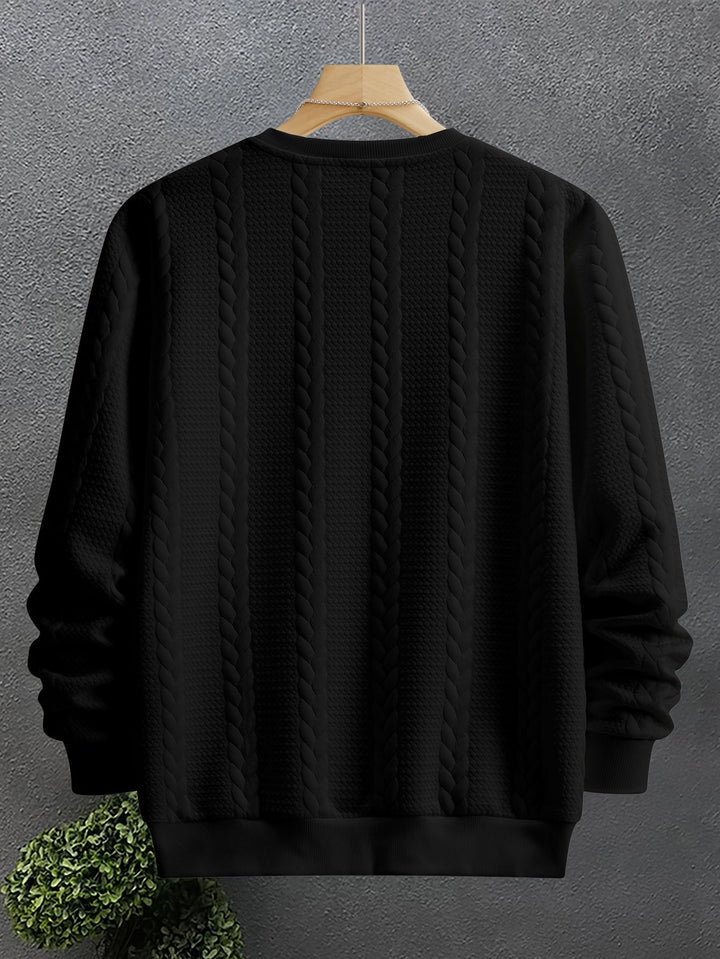 Textured Crew Neck Sweatshirt