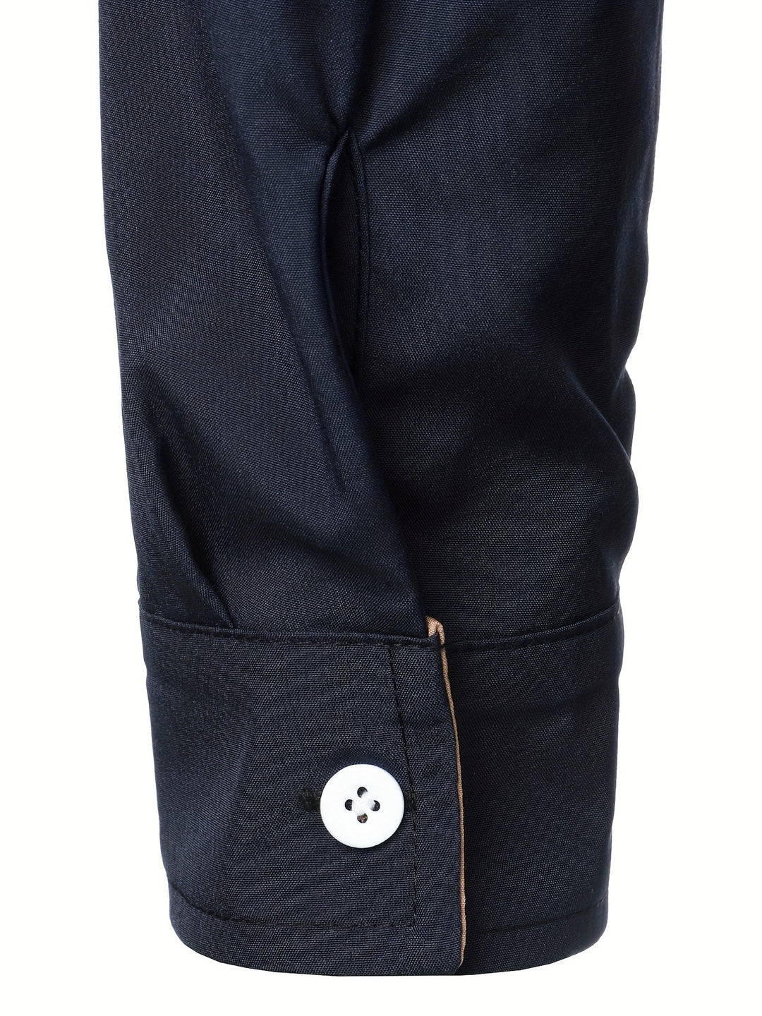 Contrast-Trim Long Sleeve Shirt